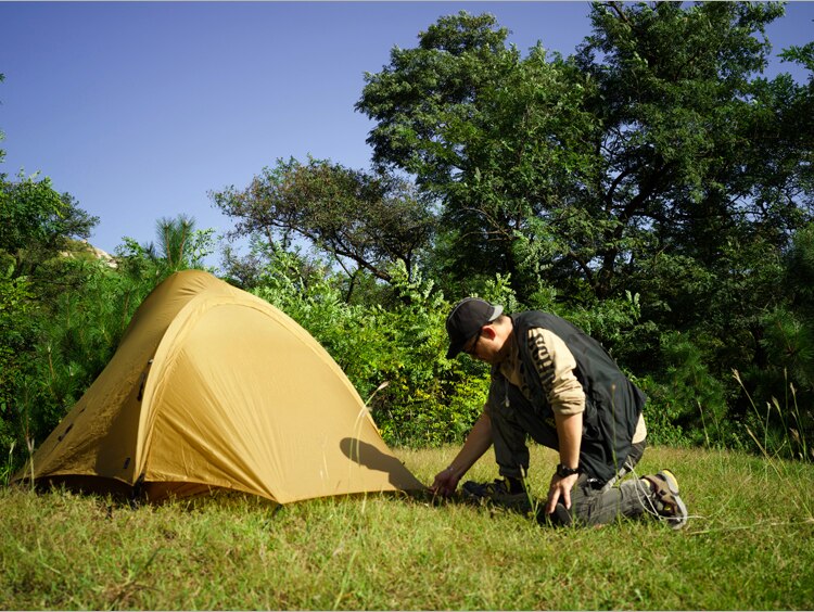 Cheap Goat Tents The Free Spirits TFS Pangolin2.0 One sided Silicon Coating 2 person 3 Season Ultralight Waterproof Camping Tent Black Label Tents 